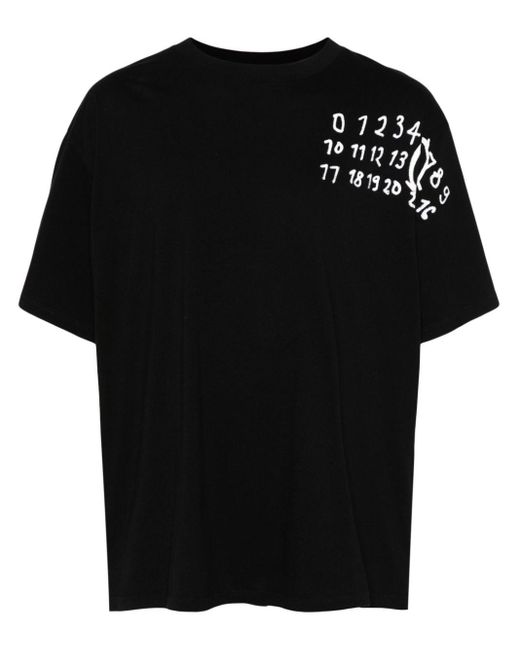 MM6 by Maison Martin Margiela Logo Cotton T-Shirt in Black
