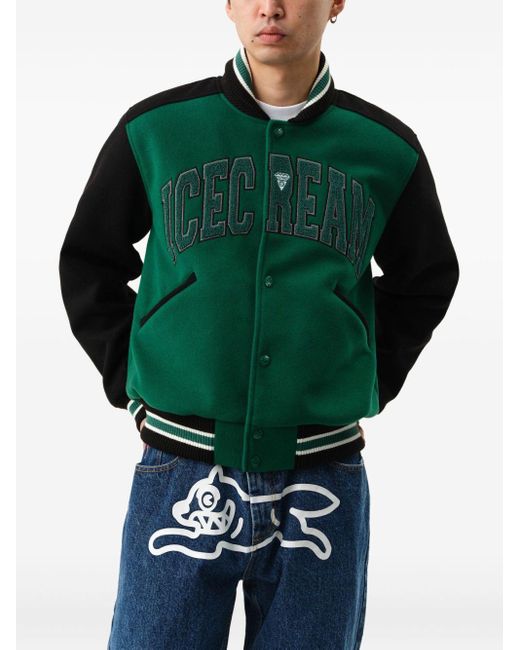 ICECREAM Green College Varsity Jacket