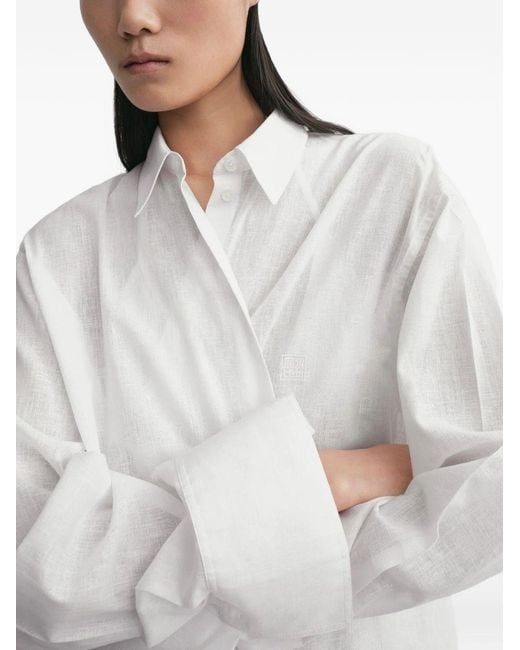 Totême White Linen And Cotton Blend Shirt