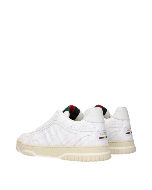 Gucci White Re-Web Sneakers