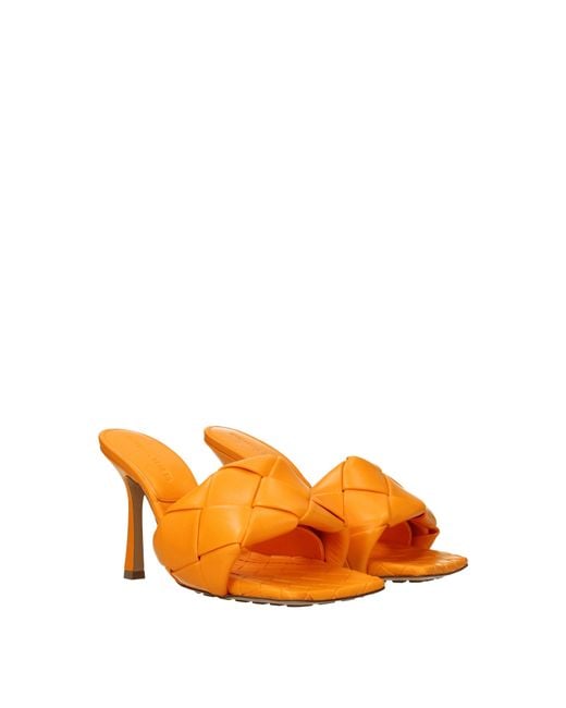 Bottega Veneta Orange Sandals/Mandarin Leather