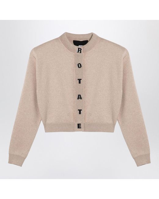 ROTATE BIRGER CHRISTENSEN Natural Cardigan With Shoulders