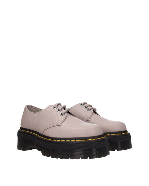 Dr. Martens Gray Leather Oxfords And Derby for men
