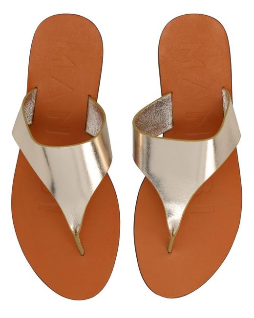 Manebí Brown Goat Leather Buff Leather Neolite Flats