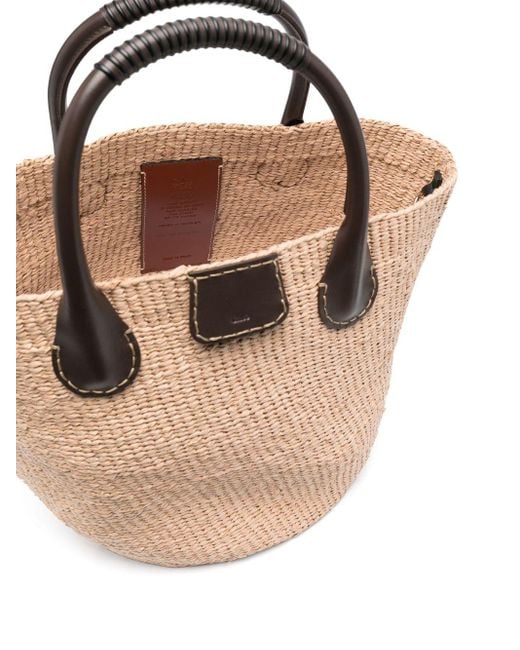 【送料&関税込】Raffia Large Palma ChloAC X Eres Shopping Ba CHLOE X ERES Palma Raffia Shopping Bag in Black | Lyst