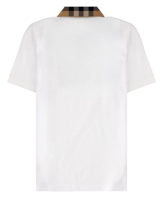 Burberry White Cotton Pique Polo for men