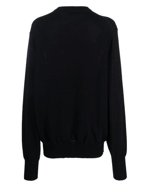 Studio Nicholson Black Oversized Crew Neck