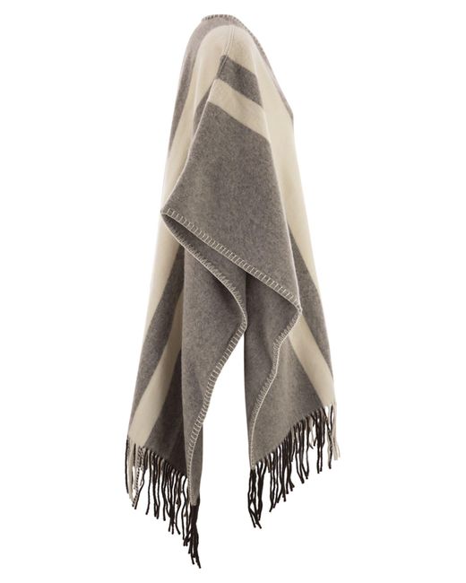 Fay Wool Poncho Met Haak in het Black