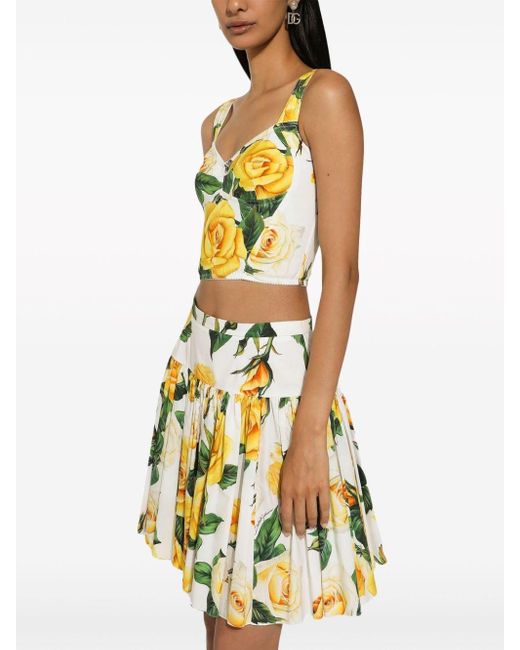 Dolce Gabbana Short Circle Skirt in Yellow Lyst Canada