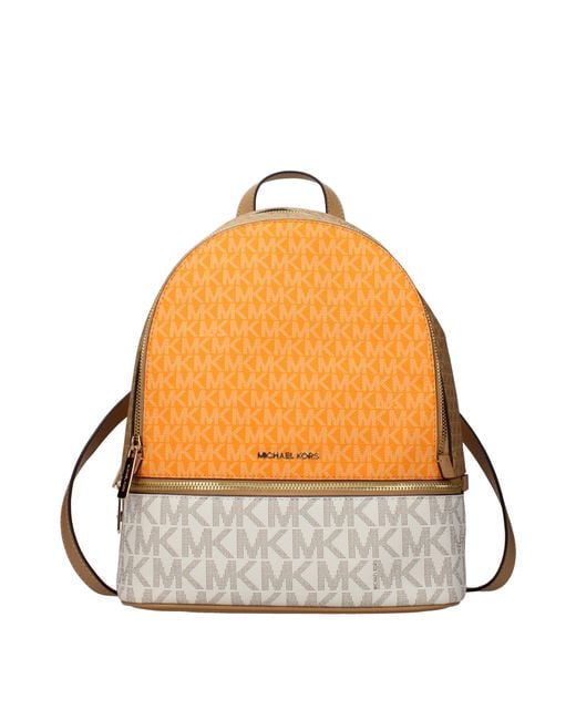 Michael Kors Orange Rhea Fabric Tote Bags And Pouches