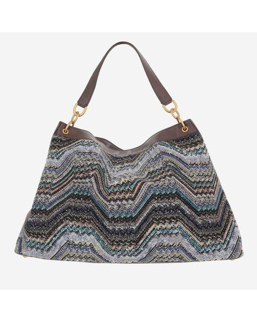 Missoni Gray Handbag Chevron Pattern