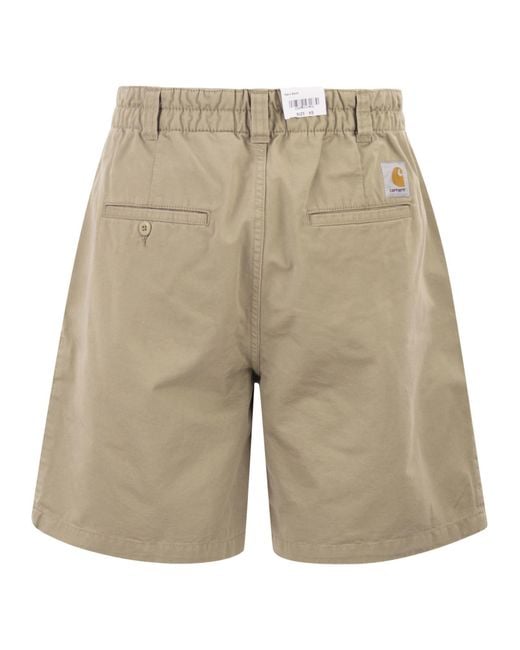 Carhartt Natural Cotton Shorts With Pleats