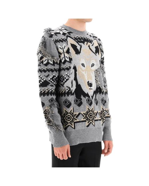 Etro Gray Wool Sweater for men
