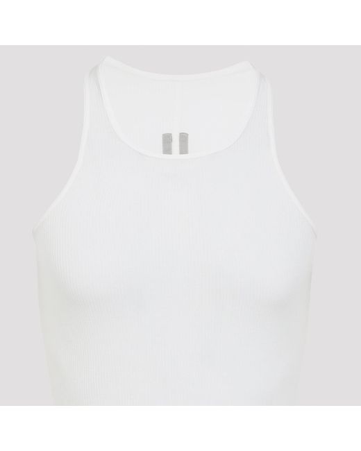 Rick Owens White Basic Rib Tank Top