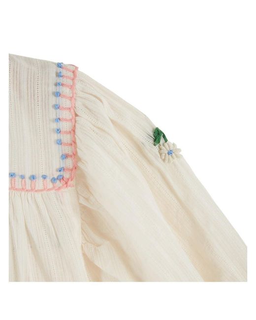 Emile Et Ida White Vestitino "Blouse Brodee"
