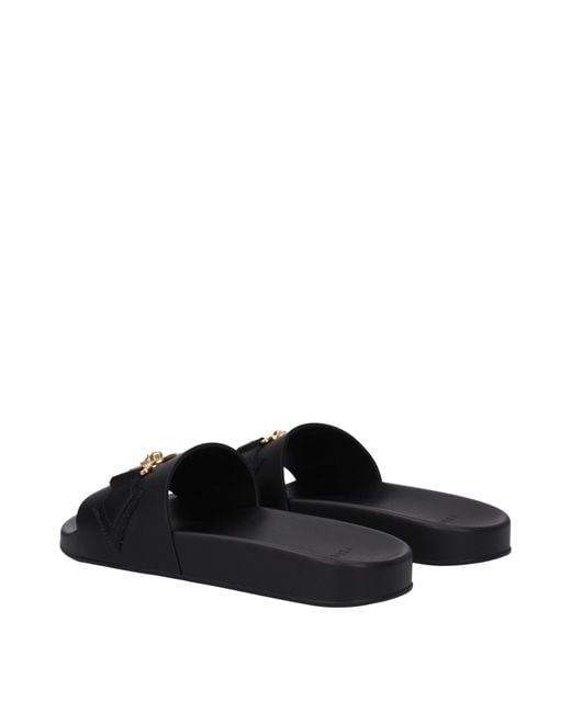 Versace Black Slippers And Hooves Skin for men