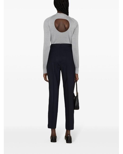 P.A.R.O.S.H. Blue Virgin-Wool Tailored Trousers