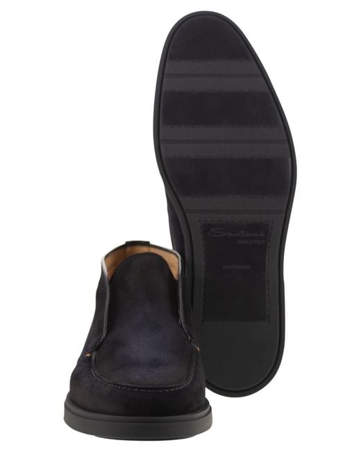 Santoni White Suede Leather Desert Boot for men