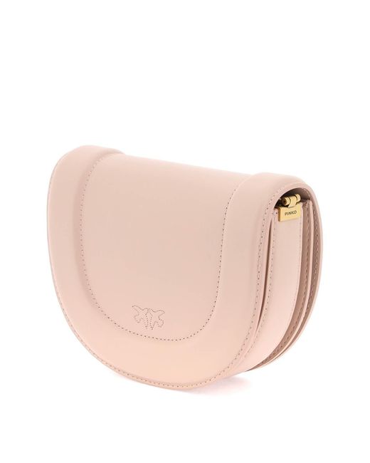 Pinko Pink Mini Love Bag Click Round Leather Shoulder Bag