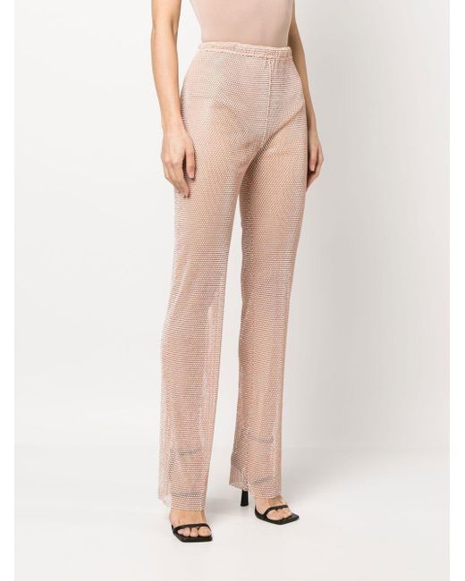 Santa Brands Pink Rhinestone-Embellished Straight Trousers