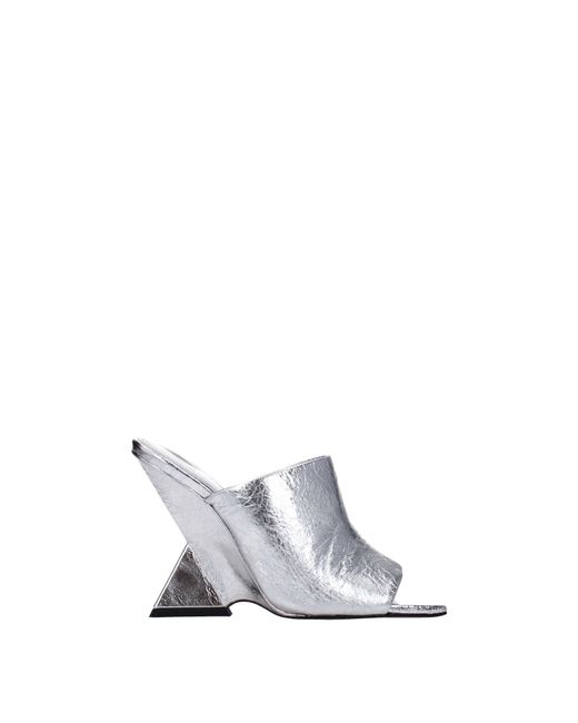 The Attico Wedge Hak Muilezels in het Gray