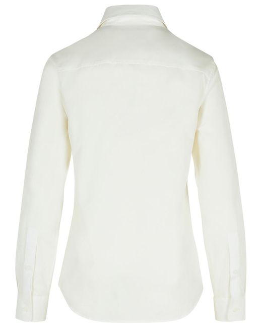 'String' Camisa de algodón blanco Burberry de color White