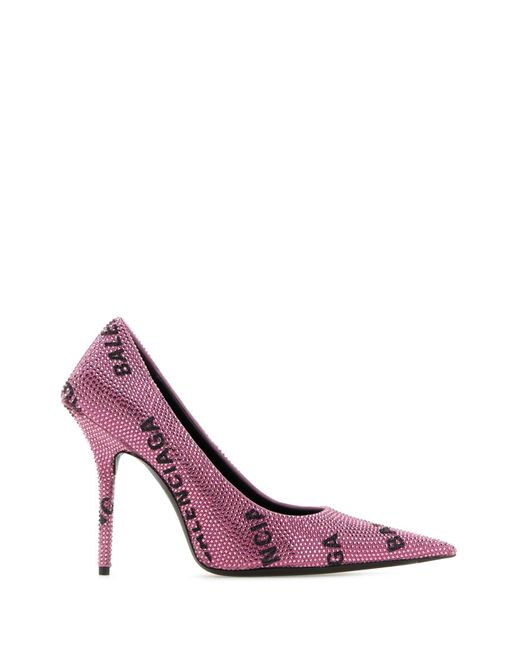 Balenciaga Pink Square Knife Leather Pump