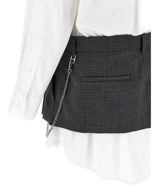 Alexander Wang White 'Pre -Styled -Hemdkleid mit Kettenkleid' Kleid