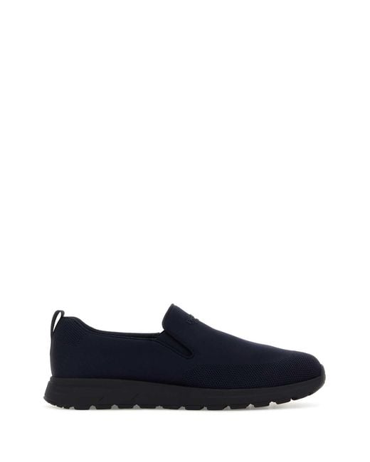 Prada Blue Solid Sneakers for men