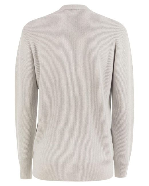 Fabiana Filippi White English Ribbed Cardigan