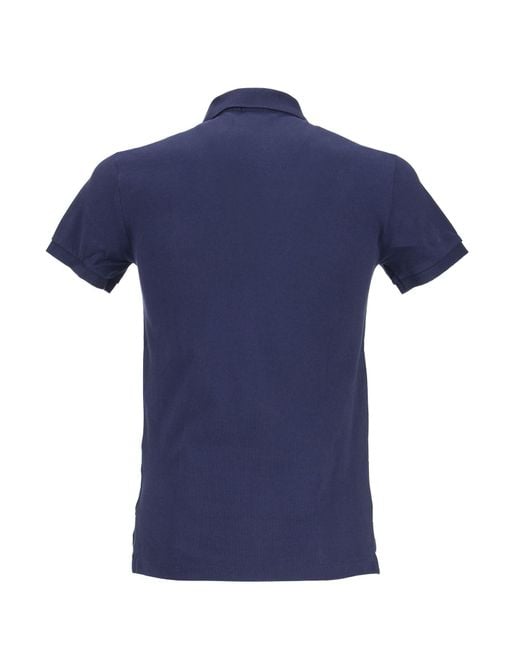 Polo Ralph Lauren Blue Slim Fit Mesh Polo Shirt for men