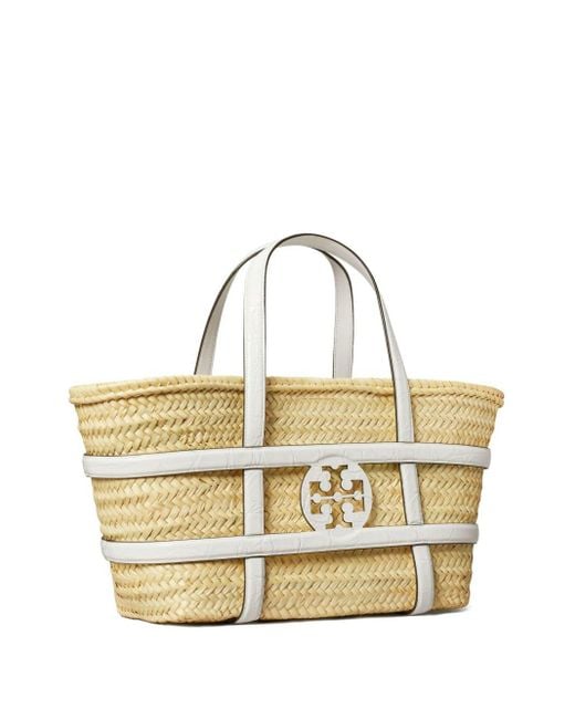 Tory Burch Metallic Ella Straw Basket Bag