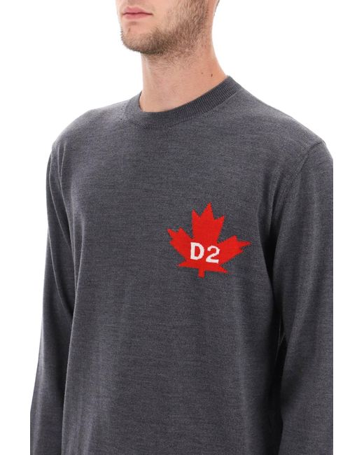 DSquared² D2 Blattwollepullover in Gray für Herren