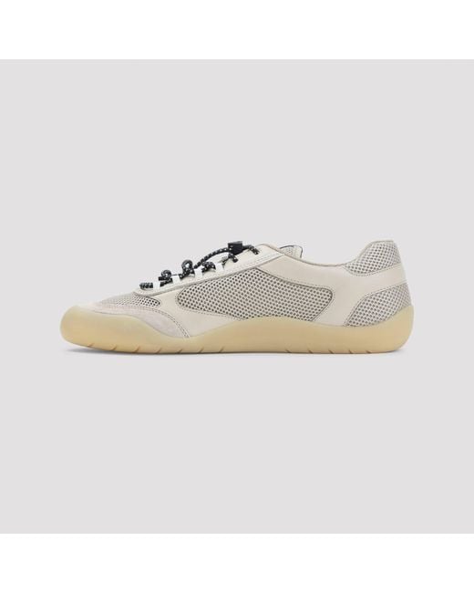Prada Natural Lace-Up Modern Sneaker