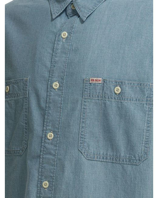 Filson Blue "Chambray Cpo" Casual Shirt