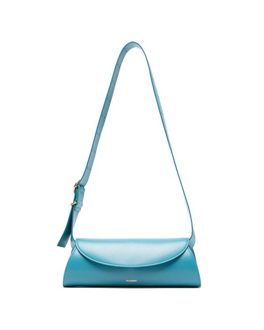 Jil Sander Blue Cannolo Small Leather Bag