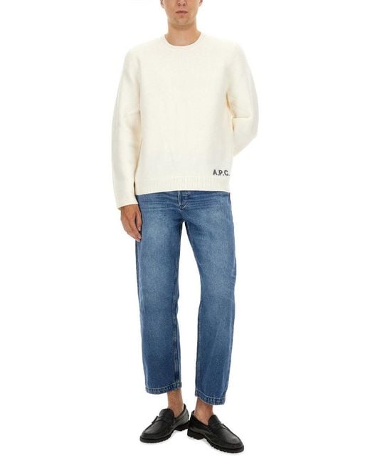 A.P.C. White Premium Leather Slip-On Sneakers For for men