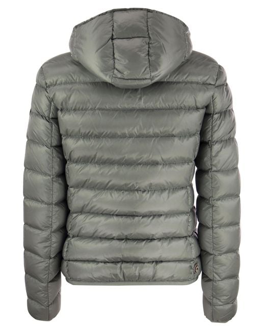 Colmar Gray Friendly Down Jacket With Fixed Hood