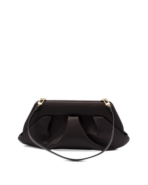 THEMOIRÈ Black Emera Clutch With Gathered Detail