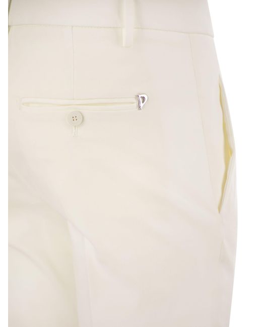 Dondup White Perfect Slim Fit Stretch Trousers