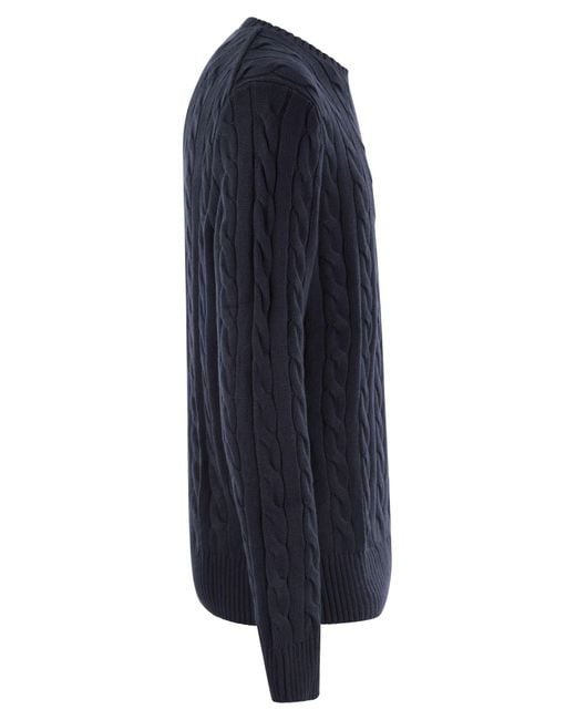 Polo Ralph Lauren Blue Plaited Cotton Jersey for men