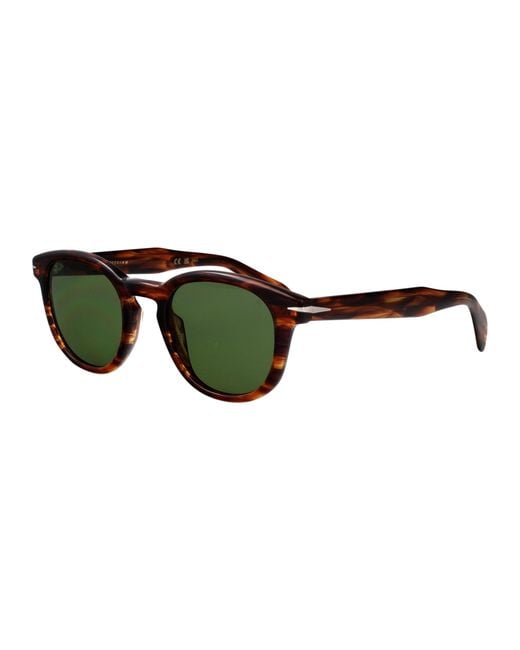 David Beckham Green Horn Acetate Sunglasses