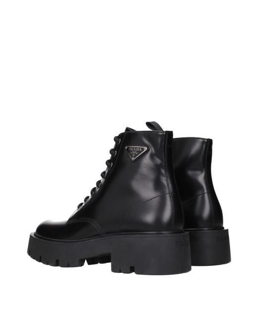 Prada Black Ankle Boots Leather