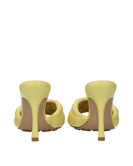 Sandalias Mujeres de cuero amarillo/limón Bottega Veneta de color Yellow