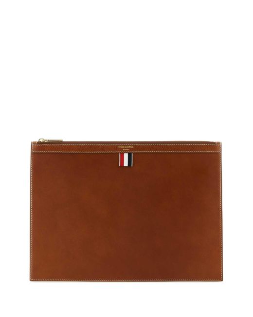 Thom Browne Brown Leather Document Case for men