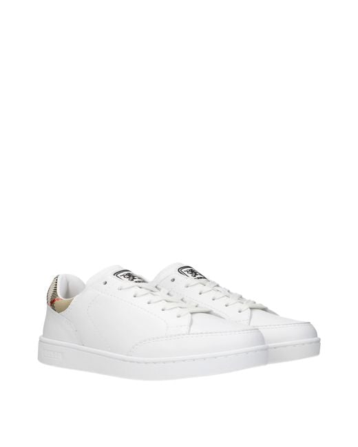Burberry White Sneakers Leather/Sand