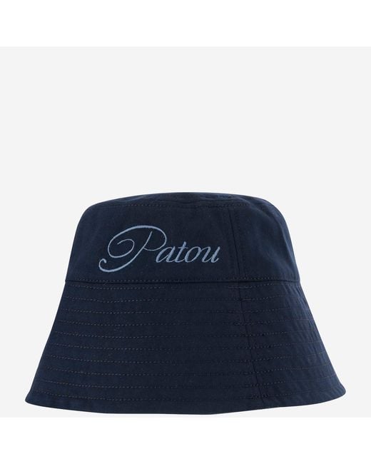Patou Blue Cotton Bucket Hat With Logo