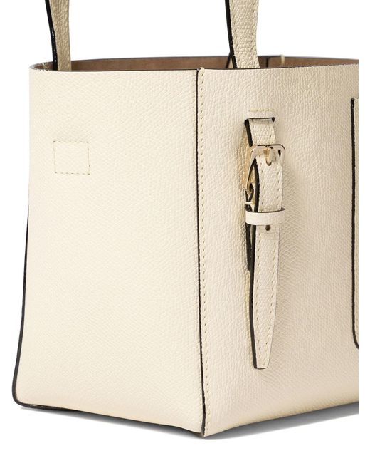 Valextra White "Soft Micro" Bucket Bag