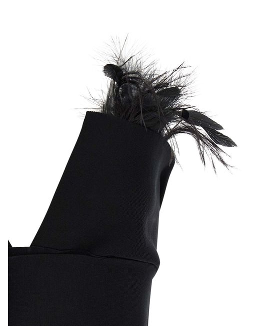 Alberta Ferretti Feather Top in het Black