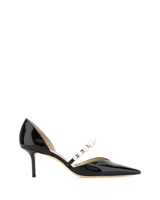 Jimmy Choo Black Leather Aurelie 65 Pumps